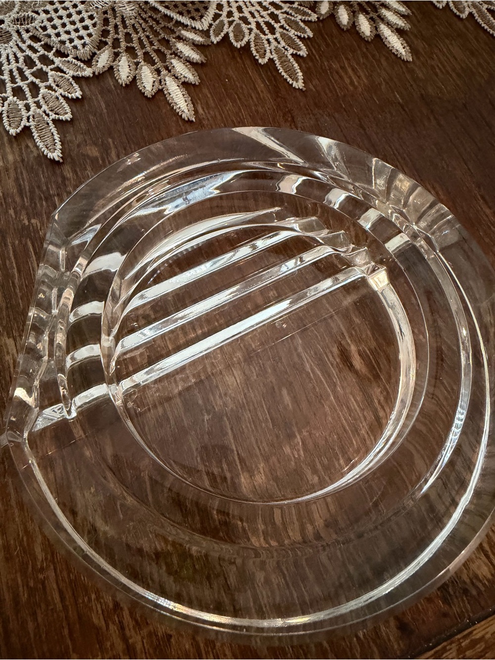 Vintage Mikasa Reflections Crystal Wine Bottle Coaster/catchall. Made in Austria